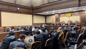 Lima pejabat Kementerian Pertanian (Kementan) dihadirkan sebagai saksi dalam sidang lanjutan dugaan pemerasan yang dilakukan oleh eks Menteri Pertanian Syahrul Yasin Limpo (SYL) di Pengadilan Tipikor Jakarta Pusat, Rabu, 15/5/2024 | Merinda Faradianti/Forum Keadilan