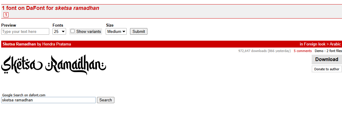 Font Sketsa Ramadhan