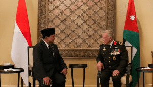 Menteri Pertahanan (Menhan) RI Prabowo Subianto bertemu dengan Raja Yordania Abdullah II bin Al-Hussein| Dok Biro Humas Setjen Kemhan