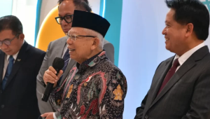 Wakil Presiden (Wapres) RI Ma'ruf Amin usai menghadiri acara pembukaan Bank Syariah Indonesia International Expo 2024, Kamis, 20/6/2024.| SM/BPMI Setwapres