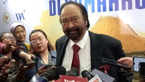 Ketua Umum Partai NasDem Surya Paloh saat ditemui di Gedung DPR/MPR RI, Senayan, Jakarta Pusat, Senin, 24/6/2024 | M. Hafid/Forum Keadilan