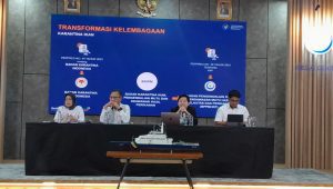 Konfrensi pers Langkah Baru Garda Pengawal Ekonomi Biru oleh Kementerian Kelautan dan Perikanan (KKP) di media center GMB 4 KKP, Gambir, Jakarta Pusat, Kamis, 13/6/2024 | Novia Suhari/Forum Keadilan