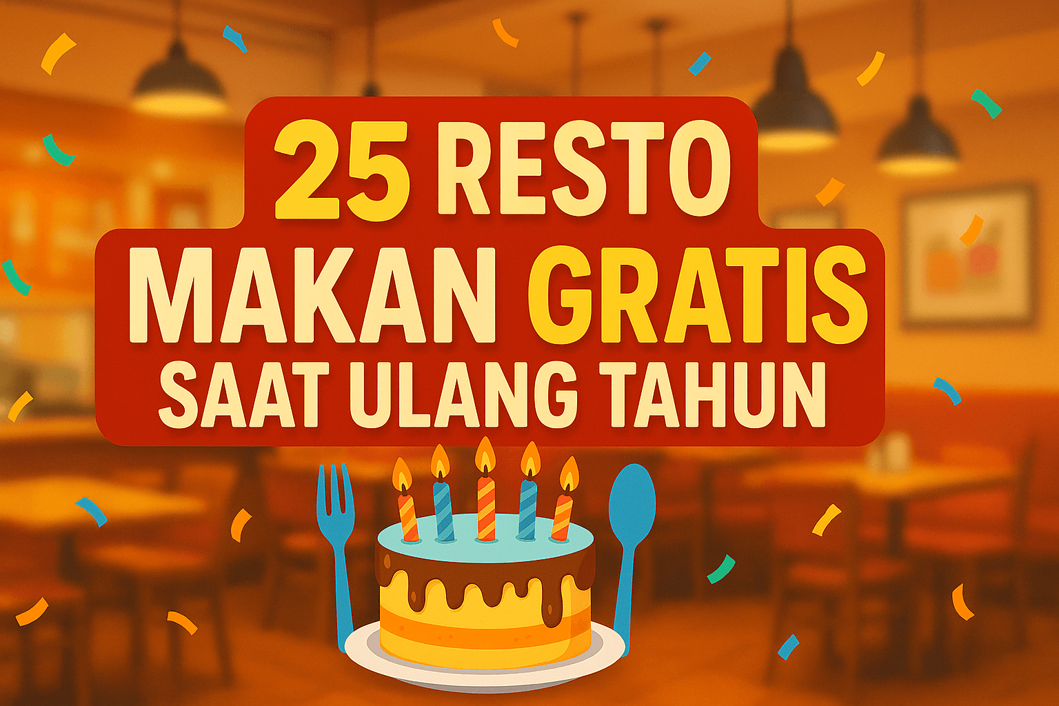 Rekomendasi 25 Resto yang Kasih Makan Gratis saat Ulang Tahun