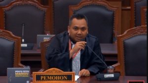 Rega Felix, Pemohon Nomor 77/PUU-XXII/2024 dalam sidang pemeriksaan pendahuluan di gedung Mahkamah Konstitusi, Jakarta Pusat, Rabu, 24/7/2024 | YouTube Mahkamah Konstitusi