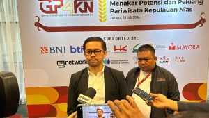 Pembina GP4KN yang sekaligus anggota DPR RI, Marinus Gea saat ditemui di lokasi acara di Hotel Ciputra, Grogol, Jakarta Barat, Sabtu, 20/7/2024 | M. Hafid/Forum Keadilan