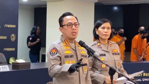 Kabid Humas Polda Metro Jaya Kombes Ade Ary Syam Indradi saat memberikan keterangan kepada media di Polda Metro Jaya, Jakarta Selatan, Rabu 31/7/2024 | Ari Kurniansyah/Forum Keadilan