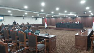 Partai Buruh dan Partai Gelora dalam sidang agenda perbaikan permohonan di Gedung MK, Jakarta Pusat, Rabu, 24/7/2024 | Syahrul Baihaqi/Forum Keadilan