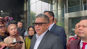 Sekretaris Jenderal (Sekjen) PDI Perjuangan (PDIP) Hasto Kristiyanto di Gedung Merah Putih KPK, Selasa, 20/8/2024 | Merinda Faradianti/Forum Keadilan