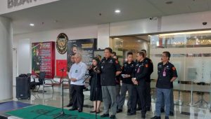 Konferensi pers penetapan tersangka baru kasus korupsi Jalan Tol NBZ di Kejagung, Jakarta Selatan, Selasa, 6/8/2024 | Ali Mansur/Forum Keadilan