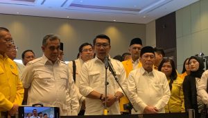 Bakal calon Gubernur Jakarta Ridwan Kamil (RK) sesaat setelah dideklarasi untuk maju di Pilgub Jakarta 2024 di Hotel Sultan, Jakarta Pusat, Senin, 19/8/2024 | Ali Mansur/Forum Keadilan