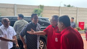 Bakal calon gubernur Jakarta Anies Baswedan mengunjungi Kantor Dewan Pimpinan Daerah (DPD) PDIP, Cakung, Jakarta Timur, Sabtu, 24/8/2024 | ist