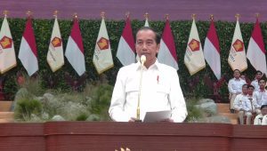 Presiden Joko Widodo (Jokowi) saat berpidato dalam acara Rapimnas Gerindra di Indonesia Arena, GBK, Jakarta Pusat, Sabtu, 31/8/2024 | YouTube GerindraTV