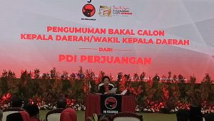 Ketua Umum Partai Demokrasi Indonesia Perjuangan (PDIP) di kantor Dewan Pengurus Pusat (DPP) PDI Perjuangan di Jalan Pangeran Diponegoro, Jakarta Pusat, Kamis, 22/8/2024 | Ali Mansur/Forum Keadilan