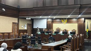 Sidang vonis kasus dugaan korupsi pembangunan menara komunikasi dan pengadaan barang atau jasa pembangunan GPON di Pengadilan Tipikor Jakarta Pusat, Selasa, 6/8/2024 | Merinda Faradianti/Forum Keadilan