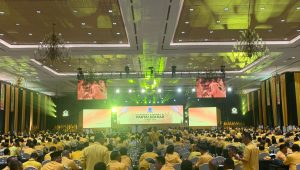 Suasana pembukaan Musyawarah Nasional (Munas) XI Partai Golkar di Jakarta Convention Center (JCC), Jakarta Pusat, Selasa, 20/8/2024 | Ali Mansur/Forum Keadilan