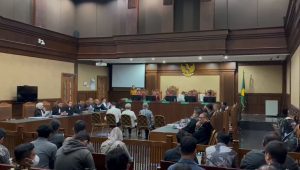 Para terdakwa kasus dugaan korupsi pengelolaan tata niaga komoditas timah di wilayah Izin Usaha Pertambangan (IUP) di PT Timah Tbk tahun 2015-2022, Senin, 26/8/2024 | Merinda Faradianti/Forum Keadilan