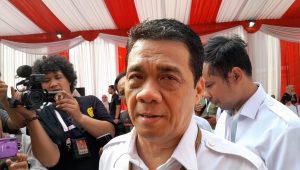 Ketua Dewan Pimpinan Daerah (DPD) Gerindra DKI Ahmad Riza Patria saat dimintai keterangan di Gedung KPU DKI Jakarta, Rabu, 28/8/2024 | Novia Suhari/Forum Keadilan