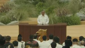 Sekjen Gerindra Ahmad Muzani saat memberikan sambutan dalam acara Rapimnas Gerindra di Indonesia Arena, GBK, Jakarta Pusat, Sabtu, 31/8/2024 | YouTube GerindraTV