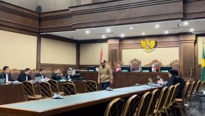Hakim Agung nonaktif Gazalba Saleh di Pengadilan Tipikor Jakarta Pusat, Senin, 5/8/2024 | Merinda Faradianti/Forum Keadilan