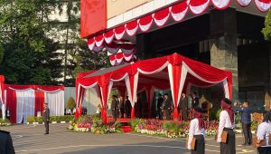 MK menggelar HUT ke-21 di Halaman Gedung MK, Jakarta Pusat, Selasa, 13/8/2024 | Syahrul Baihaqi/Forum Keadilan