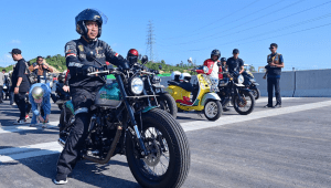 Presiden Joko Widodo (Jokowi) konvoi naik motor untuk menjajal jalan tol di Ibu Kota Nusantara (IKN), pada Minggu, 28/7/2024 | Dok BPMI Setpres/Muchlis Jr