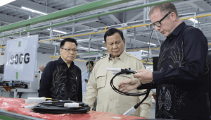 Presiden RI terpilih 2024-2029 dan Menteri Pertahanan (Menhan) Prabowo Subianto menghadiri acara pembukaan gedung baru 3 PT Volex Indonesia di Kawasan Industri Sekupang, Kota Batam, Ahad, 4/8/2024. | Ist