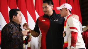 Menteri Pemuda dan Olahraga (Menpora) RI Dito Ariotedjo menyambut kepulangan para atlet peraih medali emas Olimpiade 2024 Paris | Website Kemenpora