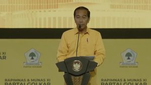 Presiden Joko Widodo saat memberikan sambutan di acara penutupan Musyawarah Nasional (Munas) XI Golkar di JCC, Senayan, Jakarta Pusat, Rabu, 21/8/2024 malam | YouTube Golkar Indonesia