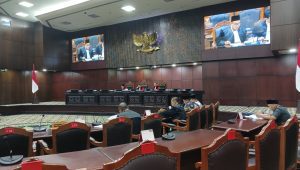 Sidang perkara Nomor 286-01-14-18/PHPU.DPR-DPRD-XXII/2024 di Gedung MK, Jakarta Pusat, 9/8/2024 | Syahrul Baihaqi/Forum Keadilan