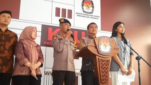Direktur Samapta Polda Metro Jaya Kombes Pol Ahmad Zainudin di Kantor KPU DKI Jakarta, Jakarta Pusat, Minggu, 22/9/2024. | Novia Suhari/Forum Keadilan