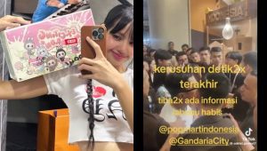Lisa Blackpink dan Labubu (kiri), Keributan di Pop Mart Labubu (kanan) | Ist