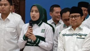 Ketua Harian DPP PKB Ais Shafiyah Asfar saat memberikan sambutan di Kantor DPP PKB, Jakarta Pusat, Rabu, 18/9/2024 | Ali Mansur/Forum Keadilan