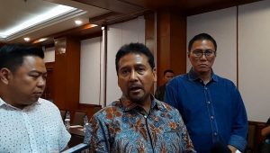 Ketua Umum BPP PHRI Haryadi Sukamdani usai konferensi pers di Kawasan Jakarta Pusat, Senin, 30/9/2024 | Novia Suhari/Forum Keadilan