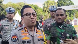 Kabid Humas Polda Metro Jaya Kombes Pol Ade Ary Syam Indradi, saat memberikan keterangan kepada media, di Kawasan Senayan, Jakarta Pusat, Kamis 5/9/2024.