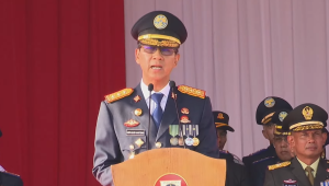 Pj Gubernur Heru Budi Hartono di Upacara Hari Perhubungan Nasional Tingkat Daerah Khusus Jakarta 2024, Silang Monas, Jakarta Pusat, Selasa, 17/9/2024 | YouTube Pemprov DKI Jakarta