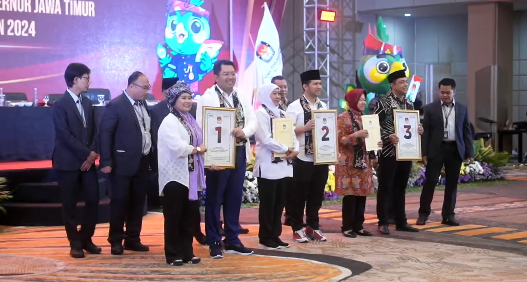 Penetapan Nomor Urut Pilgub Jatim: Luluk-Lukman 1, Khofifah-Emil 2, Risma-Gus Hans 3