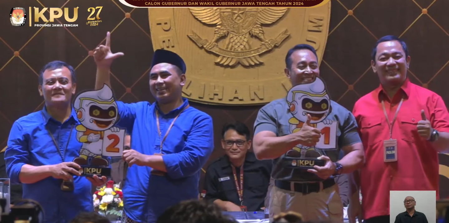 Penetapan Nomor Urut Pilgub Jateng: Andika-Hendi 1, Luthfi-Yasin 2