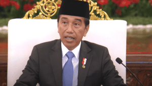 Presiden Joko Widodo (Jokowi) memberikan sambutan dalam pertemuan Paus Fransiskus dengan para tokoh agama dan korps diplomatik di Istana Negara, Rabu, 3/11/2024. | YouTube Sekretariat Presiden
