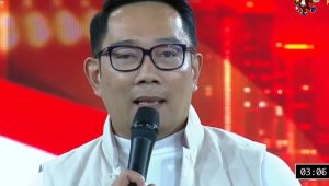 Pasangan RIDO dalam debat perdana Pilgub Jakarta, Minggu, 6/10/2024. | Youtube KPU DKI Jakarta