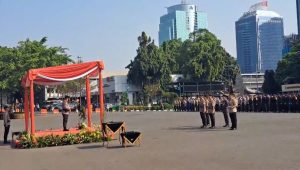 Kapolda Metro Jaya Inspektur Jenderal Polisi Karyoto memimpin upacara serah terima jabatan di Polda Metro Jaya, Jakarta Selatan, Kamis, 10/10/2024 | Ari Kurniansyah/Forum Keadilan