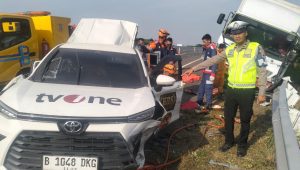 Kecelakaan mobil kru TV One di Tol Pemalang, Kamis, 31/10/2024 | Ist