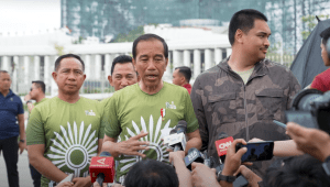 Presiden Joko Widodo (Jokowi) usai menghadiri Nusantara TNI Fun Run 2024 di kawasan IKN, Kalimantan Timur, Minggu, 6/10/2024. | YouTube Sekretariat Presiden