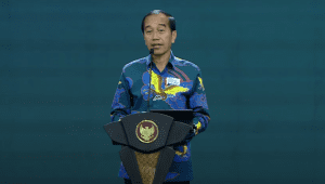 Presiden Joko Widodo (Jokowi) ketika memberikan sambutan di acara BNI Investor Daily, JCC, Senayan, pada Selasa, 8/10/2024. | YouTube Sekretariat Presiden