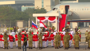 Tamu undangan negara untuk pelantikan Prabowo Subianto dan Gibran Rakabuming Raka yang akan dilantik menjadi Presiden dan Wakil Presiden RI 2024-2029 di gedung parlemen, Senayan, besok mulai berdatangan pada Sabtu pagi, 19/10/2024. | YouTube Sekretariat Presiden