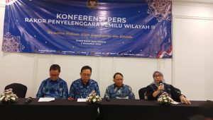 Konferensi pers Rapat Koordinasi Penyelenggara Pemilu di Jakarta Pusat, Selasa, 5/11/2024 | Syahrul Baihaqi/Forum Keadilan