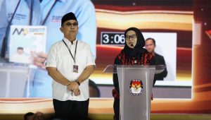 Pasangan calon Gubernur dan Wakil Gubernur Sumatra Selatan nomor urut dua, Eddy Santana dan Riezky Aprilia, dalam Debat Pemilihan Gubernur dan Wakil Gubernur Sumsel, Minggu, 10/11/2024 malam | ist