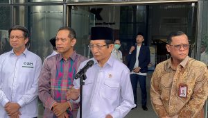 Menteri Agama (Menag) Nasaruddin Umar di Gedung Merah Putih KPK, Jakarta Selatan, Selasa, 19/11/2024 | Merinda Faradianti/Forum Keadilan