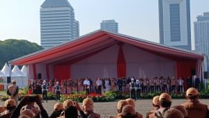 Wakil Presiden RI Gibran Rakabuming Raka menghadiri apel siaga pengawasan tahapan masa tenang, pemungutan, dan penghitungan suara Pilkada serentak 2024, Rabu, 20/11/2024 | Syahrul Baihaqi/Forum Keadilan