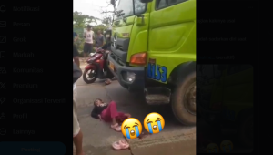 Bocah perempuan berinisial ANP (9) terlindas truk di Jalan Raya Salembaran, Kecamatan Kosambi, Kabupaten Tangerang, Kamis, 7/11/2024 | Twitter @scaryyjournal