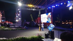 Menteri Hak Asasi Manusia (HAM) Natalius Pigai di hari peringatan HAM Sedunia Ke-76 di Taman Mini Indonesia Indah, Jakarta, Selasa, 10/12/2024 malam | Syahrul Baihaqi/Forum Keadilan